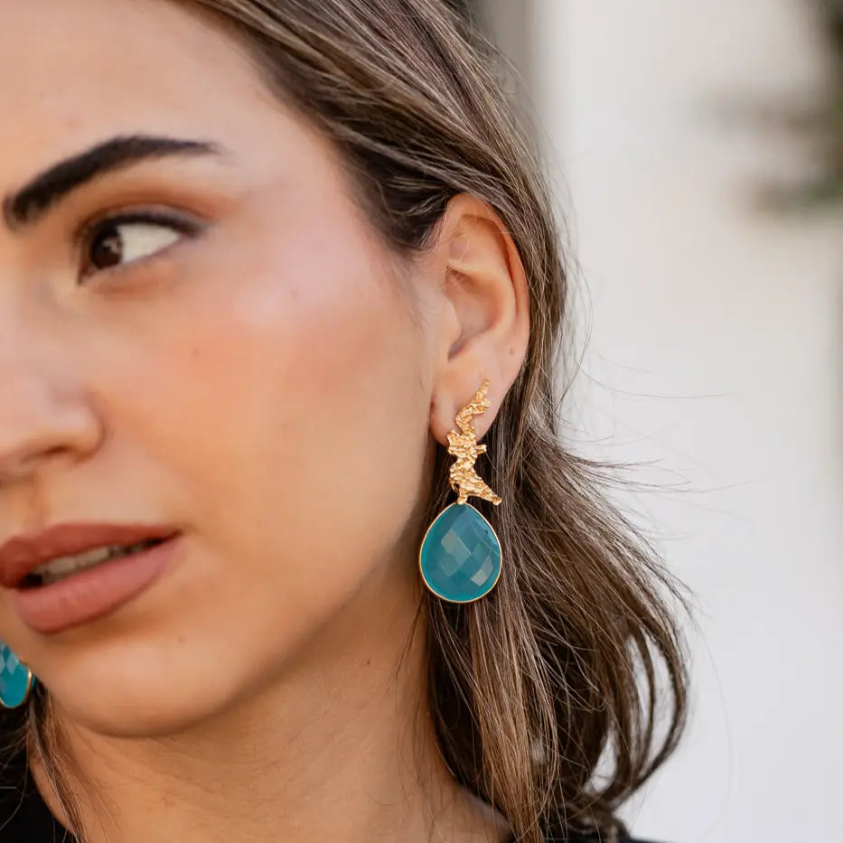 Set Matrix Pendientes Oslín y Tear Azul agua