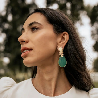 Matrix Set Sancén and Elix XL Green Earrings