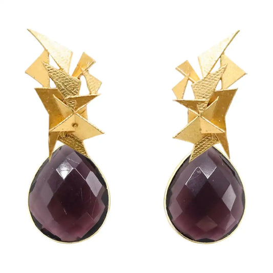 Set Matrix Pendientes Sarén y Tear Berenjena