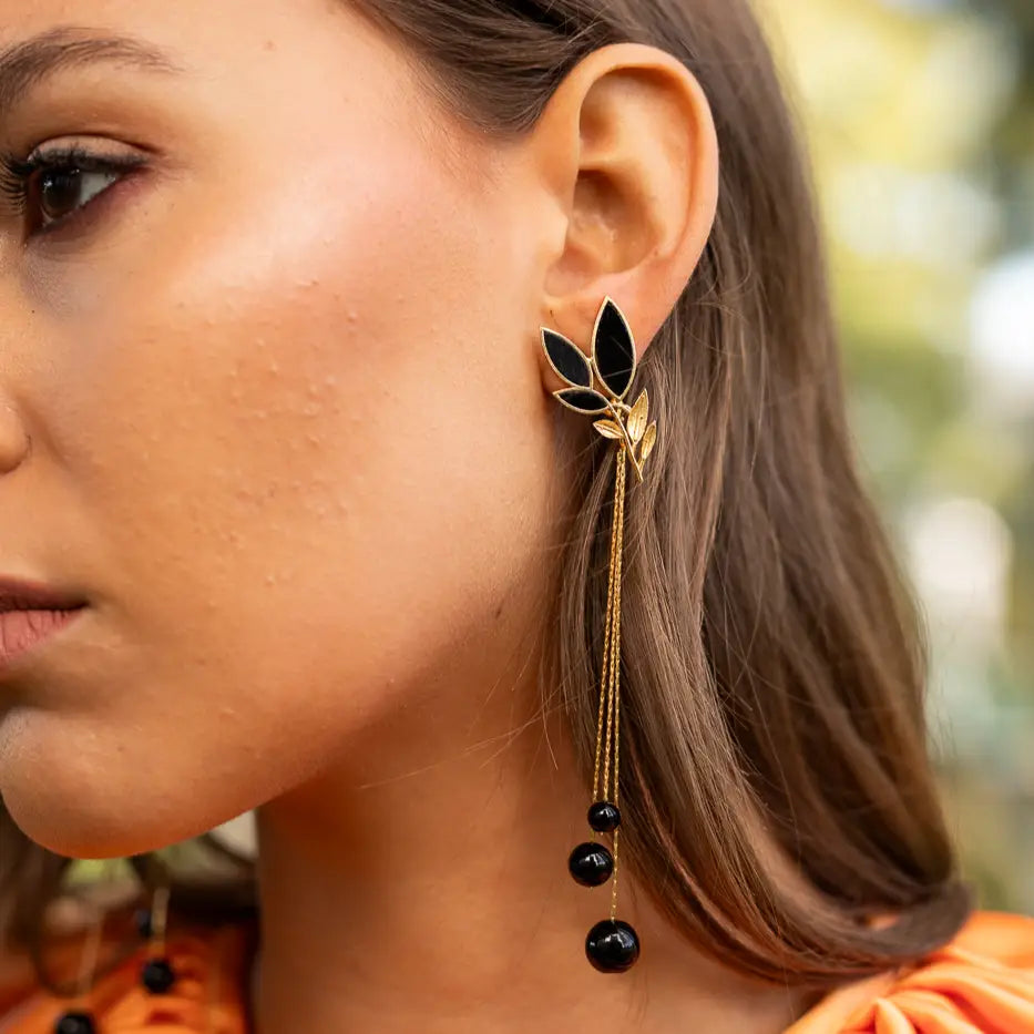 Set Matrix Pendientes Leaves y  Balls Negro