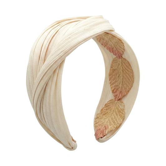 Tocado Diadema Bina Blanco Crema