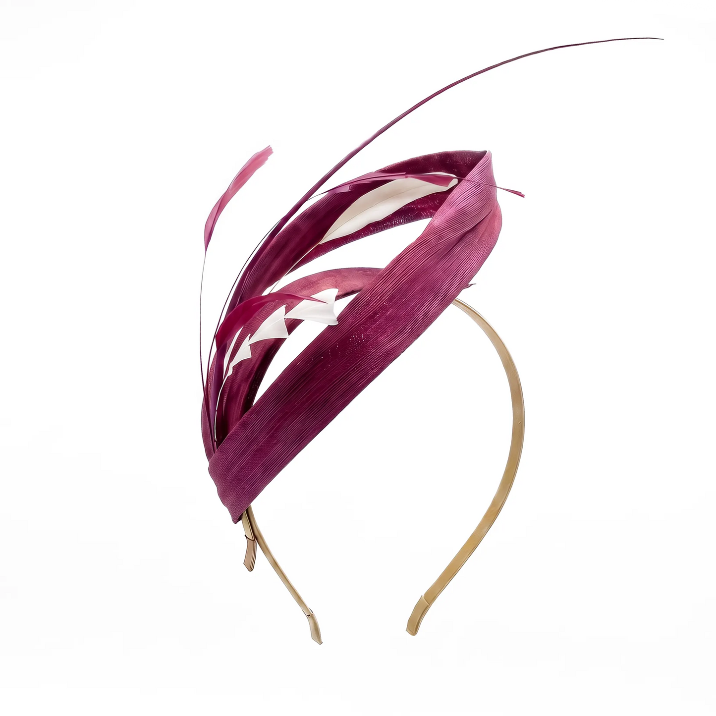 Tocado Diadema Norea Pluma Burdeos Ed. Limitada