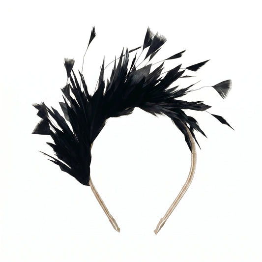 Black Vienna Feather Headband