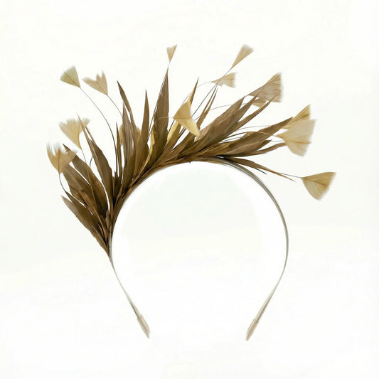 Tocado Diadema Viena Plumas Visón