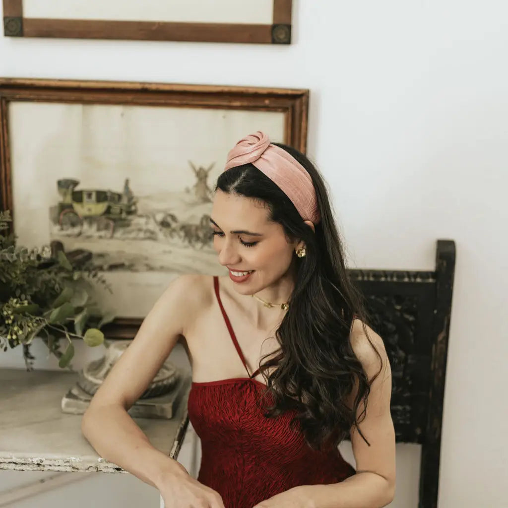 Tocado Diadema Larita Rosa dark