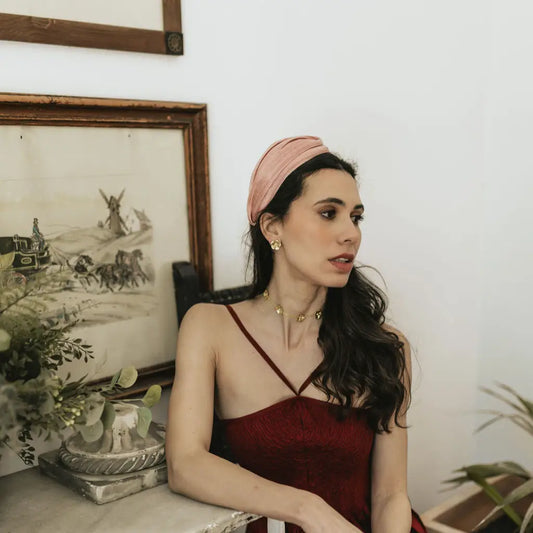 Tocado Diadema Larita Rosa claro