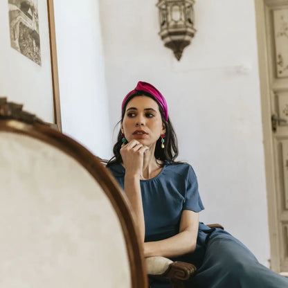 Tocado Diadema Lora Fucsia