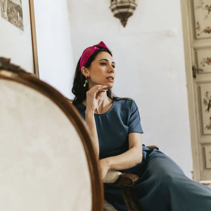 Tocado Diadema Lora Fucsia