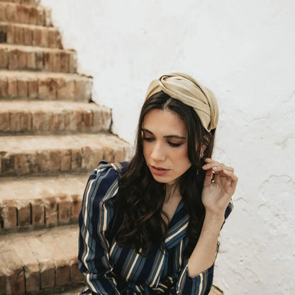Tocado Diadema Bina Beige crema