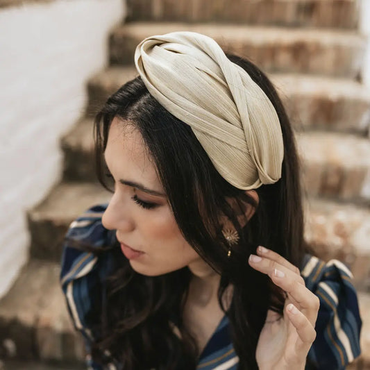 Tocado Diadema Luria Beige