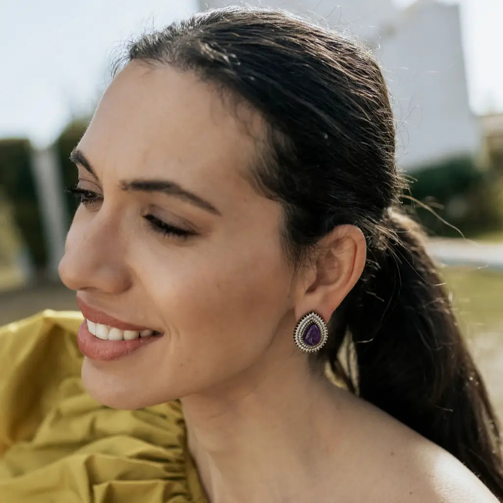 Venta Flash Vintage Pendientes Rivoli Ed. Limitada Shine Morado