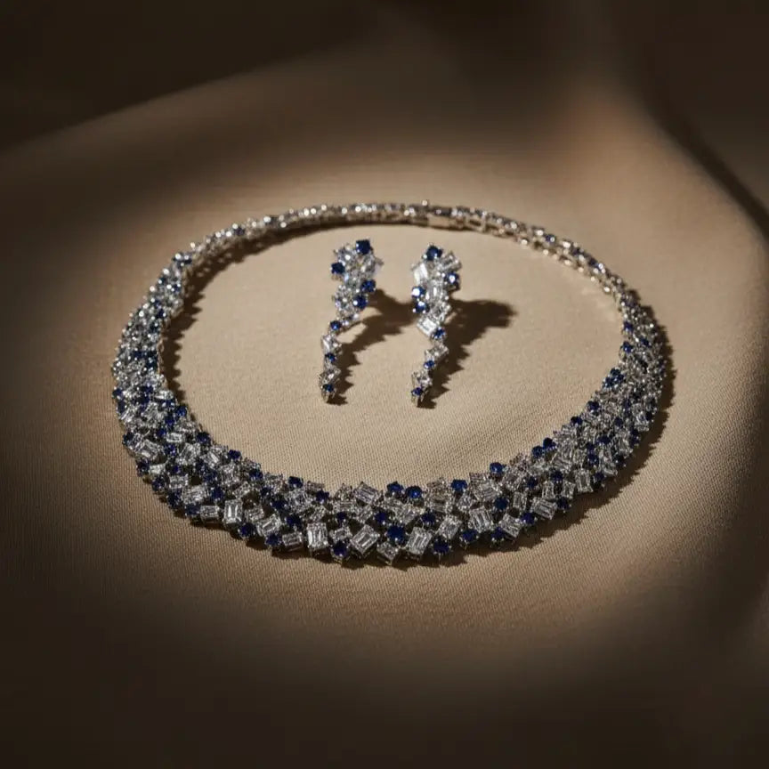 Venta Flash Vintage Conjunto Rubelia Ed. Limitada Plata Azul  y Shine