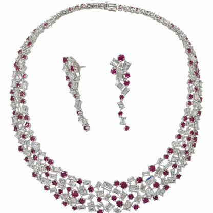 Venta Flash Vintage Conjunto Rubelia Ed. Limitada Plata Rubí y Shine