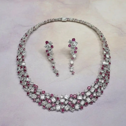 Venta Flash Vintage Conjunto Rubelia Ed. Limitada Plata Rubí y Shine