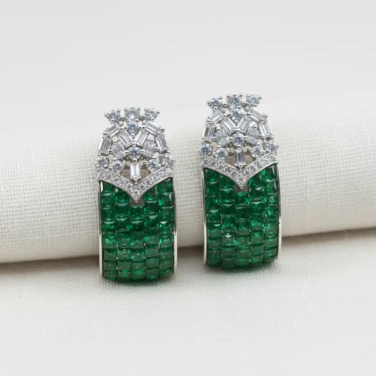 Venta Flash Vintage Pendientes Aros Bridge Ed. Limitada Plata Verde