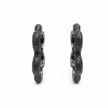 Venta Flash Vintage Pendientes Aros Voluta Ed. Limitada Cromo Negro