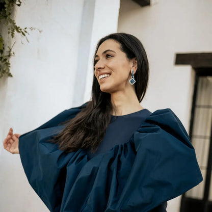 Venta Flash Vintage Pendientes Belmira Ed. Limitada Plata Azul