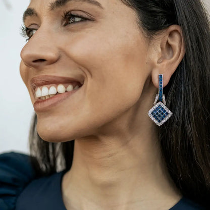 Venta Flash Vintage Pendientes Belmira Ed. Limitada Plata Azul