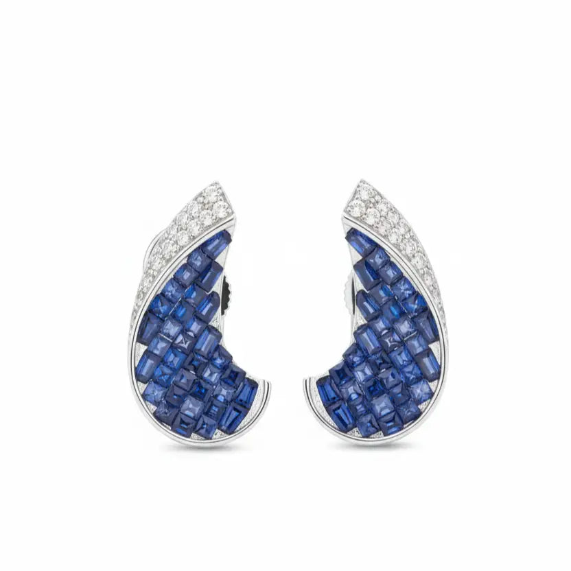 Venta Flash Vintage Pendientes Caleido Ed. Limitada Plata Azul oscuro