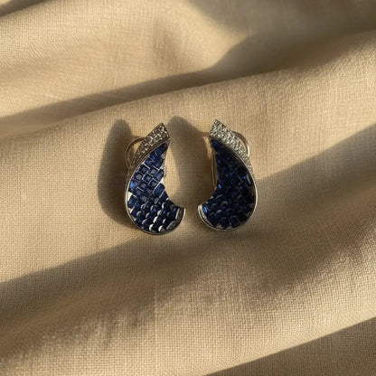 Venta Flash Vintage Pendientes Caleido Ed. Limitada Plata Azul oscuro