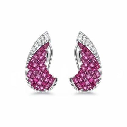 Venta Flash Vintage Pendientes Caleido Ed. Limitada Plata Fucsia