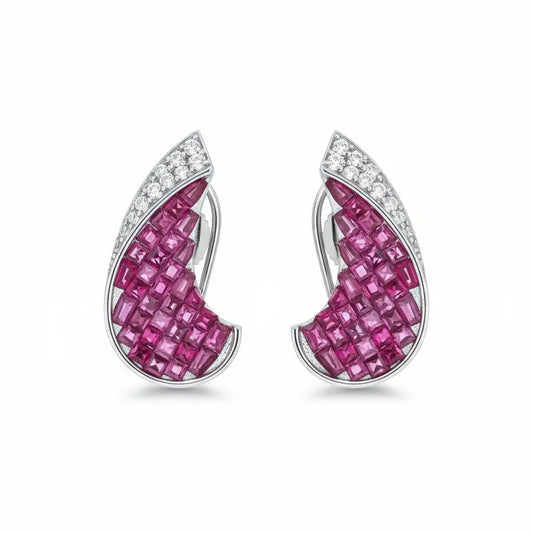 Venta Flash Vintage Pendientes Caleido Ed. Limitada Plata Fucsia