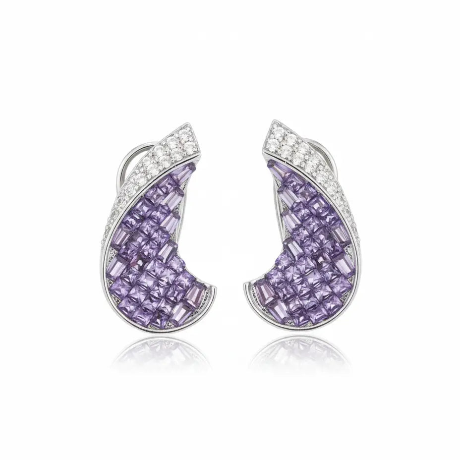 Venta Flash Vintage Pendientes Caleido Ed. Limitada Plata Morado