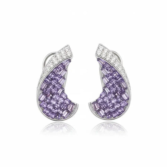 Venta Flash Vintage Pendientes Caleido Ed. Limitada Plata Morado
