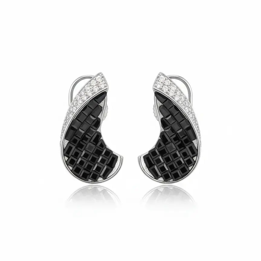 Venta Flash Vintage Pendientes Caleido Ed. Limitada Plata Negro