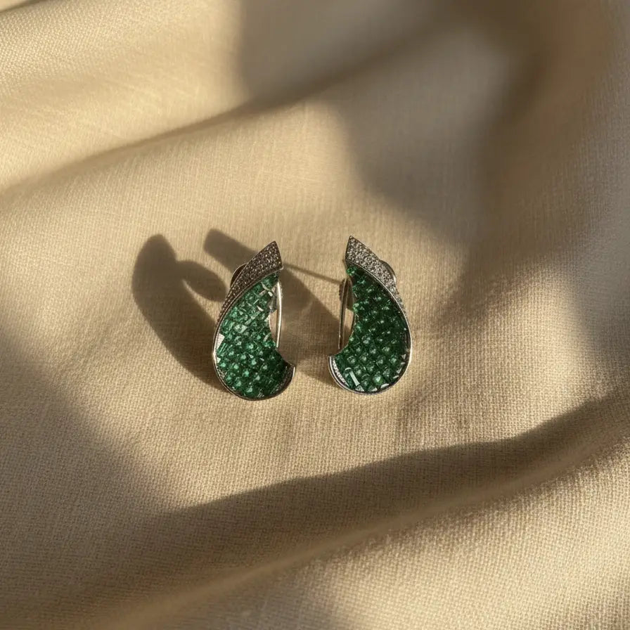 Venta Flash Vintage Pendientes Caleido Ed. Limitada Plata Verde