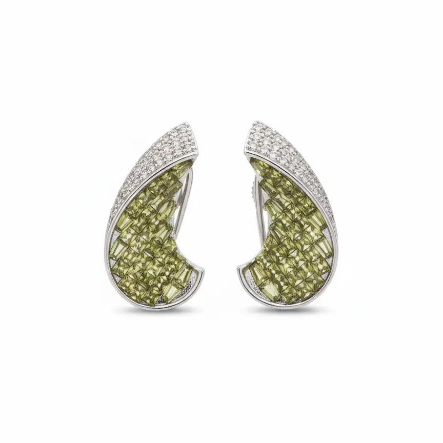 Venta Flash Vintage Pendientes Caleido Ed. Limitada Plata Verde oliva