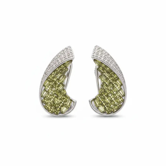 Venta Flash Vintage Pendientes Caleido Ed. Limitada Plata Verde oliva