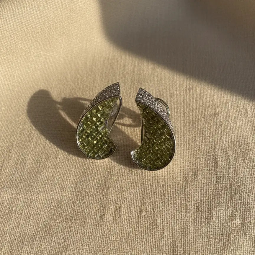 Venta Flash Vintage Pendientes Caleido Ed. Limitada Plata Verde oliva