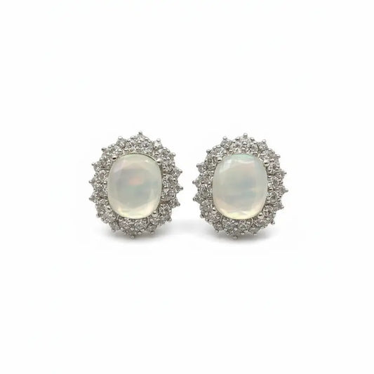 Vintage Pendientes Nube Plata Shine