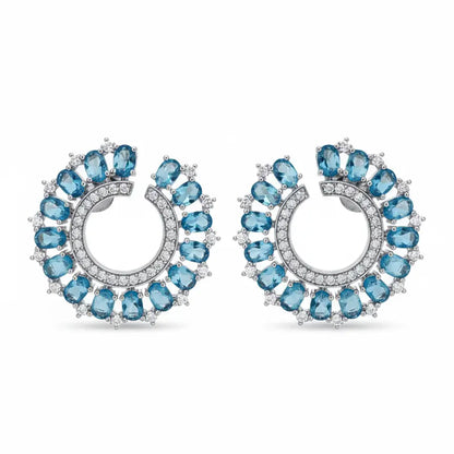 Venta Flash Vintage Pendientes Radiosa Ed. Limitada Plata Azul claro