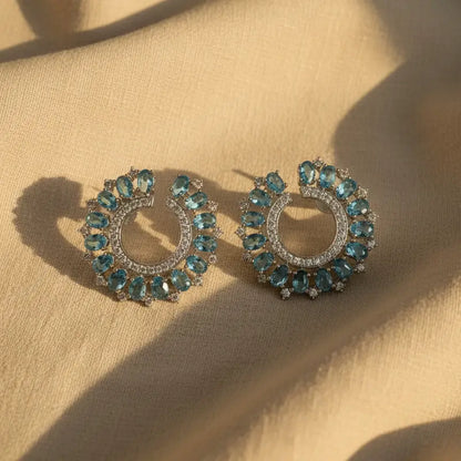 Venta Flash Vintage Pendientes Radiosa Ed. Limitada Plata Azul claro