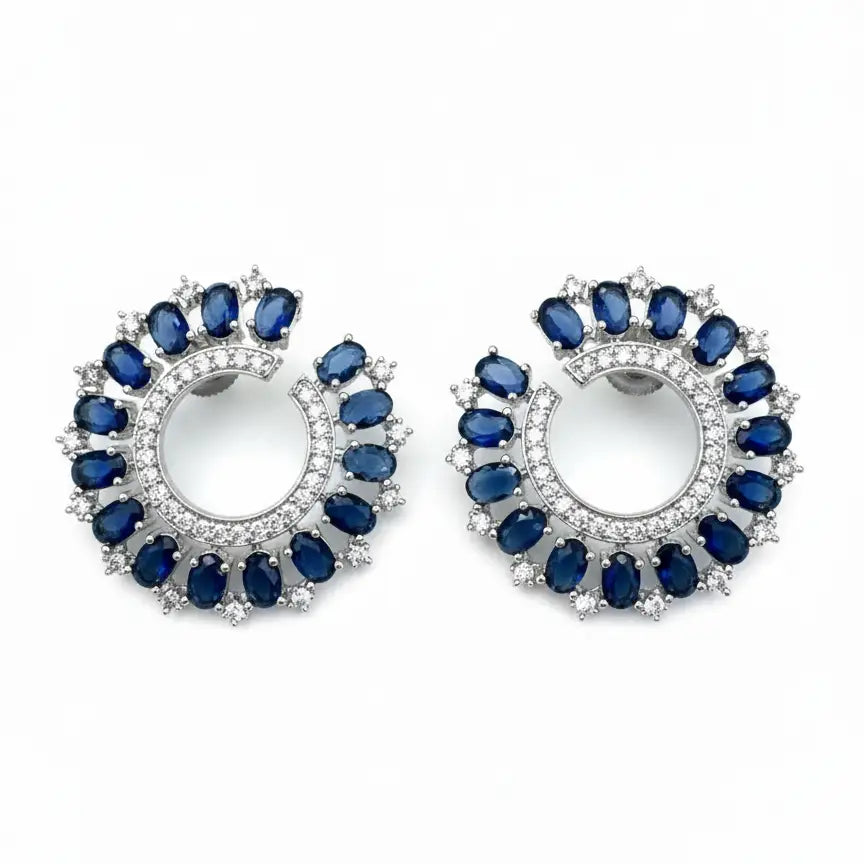 Venta Flash Vintage Pendientes Radiosa Ed. Limitada Plata Azul oscuro