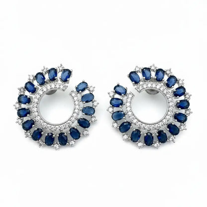 Venta Flash Vintage Pendientes Radiosa Ed. Limitada Plata Azul oscuro