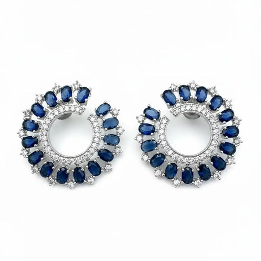 Venta Flash Vintage Pendientes Radiosa Ed. Limitada Plata Azul oscuro