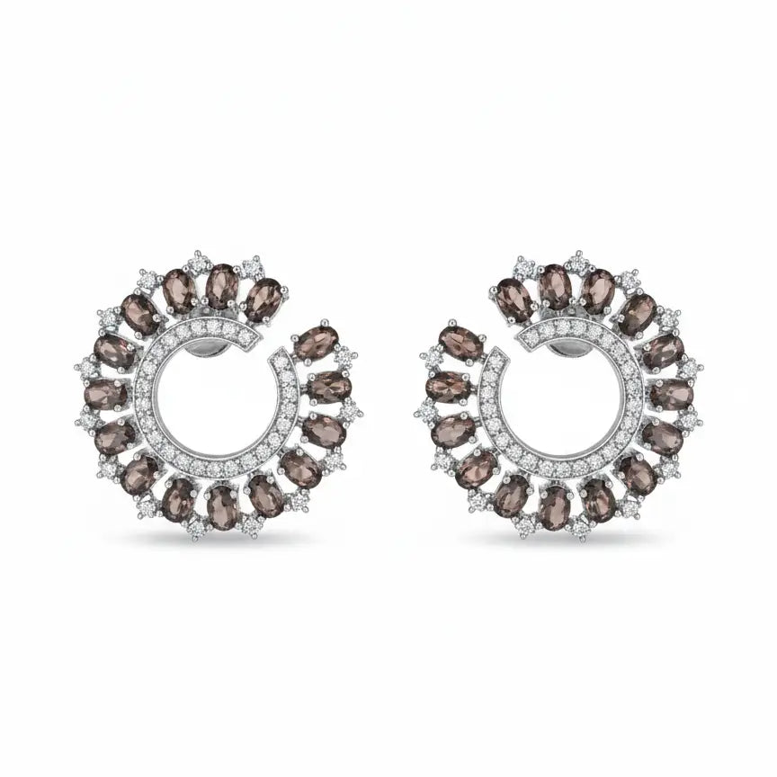 Venta Flash Vintage Pendientes Radiosa Ed. Limitada Plata Berenjena