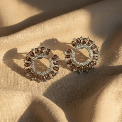 Venta Flash Vintage Pendientes Radiosa Ed. Limitada Plata Berenjena