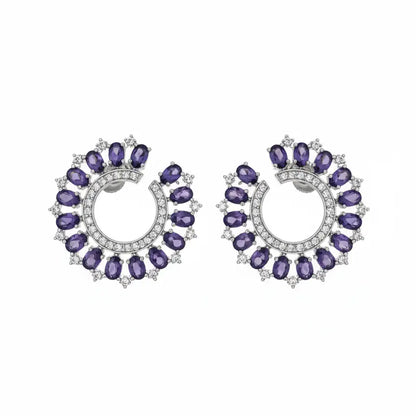 Venta Flash Vintage Pendientes Radiosa Ed. Limitada Plata Morado