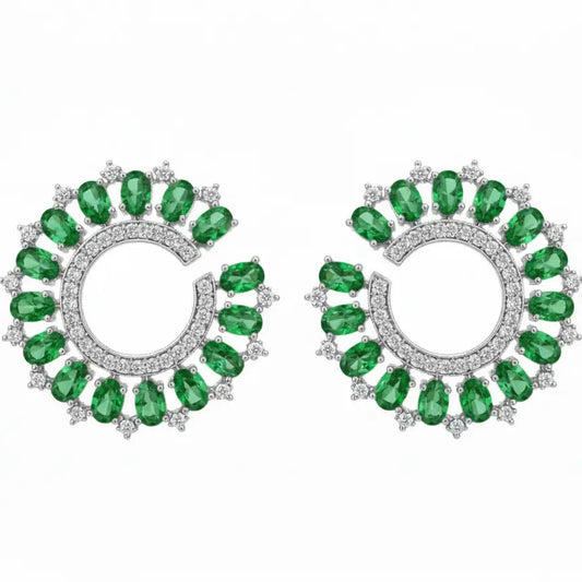 Venta Flash Vintage Pendientes Radiosa Ed. Limitada Plata Verde