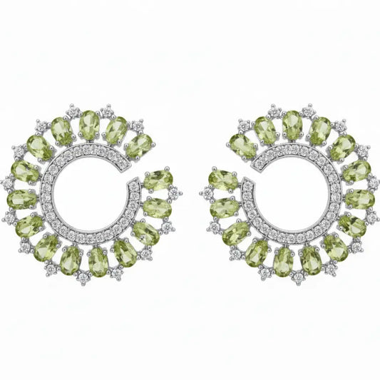 Venta Flash Vintage Pendientes Radiosa Ed. Limitada Plata Verde pistacho