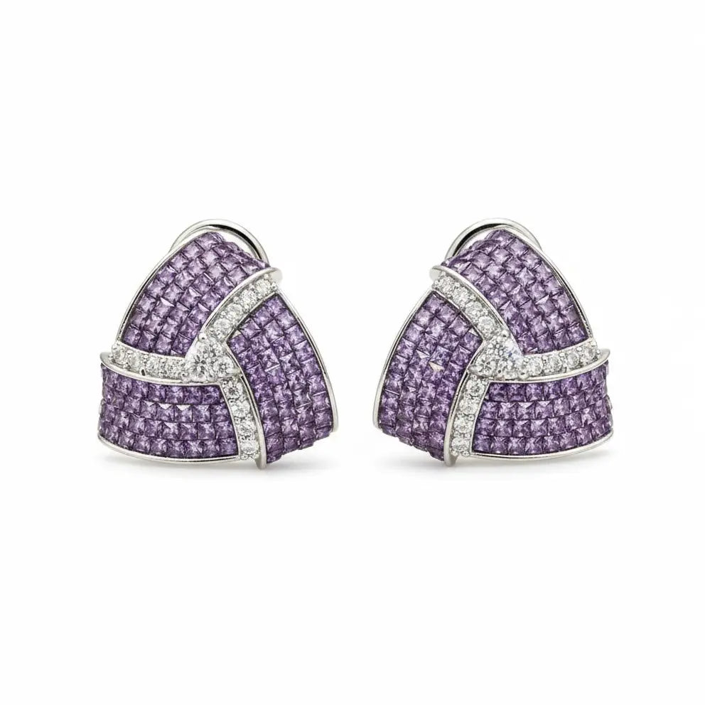Venta Flash Vintage Pendientes Zira Ed. Limitada Plata Morado