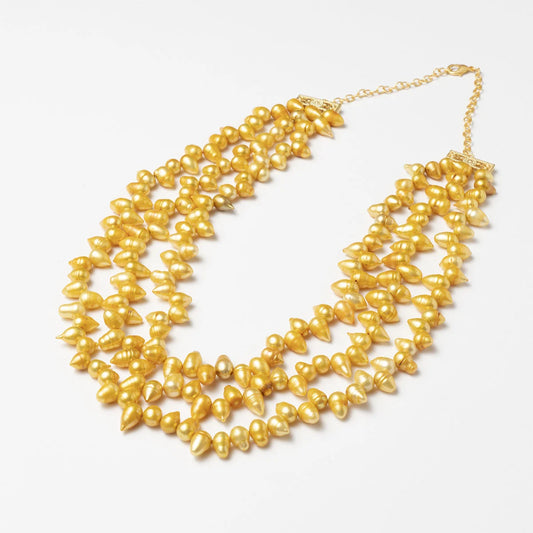 Collar Triple Javari Amarillo Mostaza