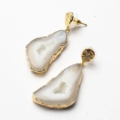 Pendientes Geodas Blanco