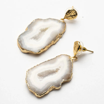 Pendientes Geodas Blanco