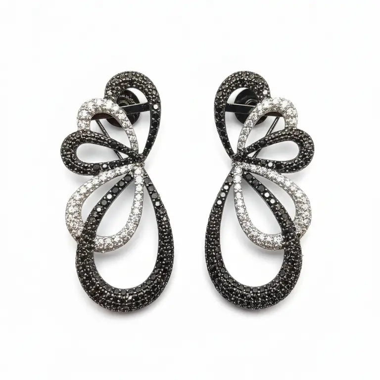 Venta Flash Vintage Pendientes Lazzo Ed. Limitada Cromo Negro y Shine