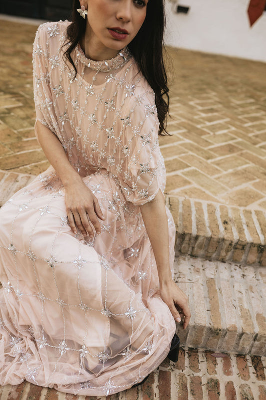 Vestido Joya Zaria Rosa claro Shine